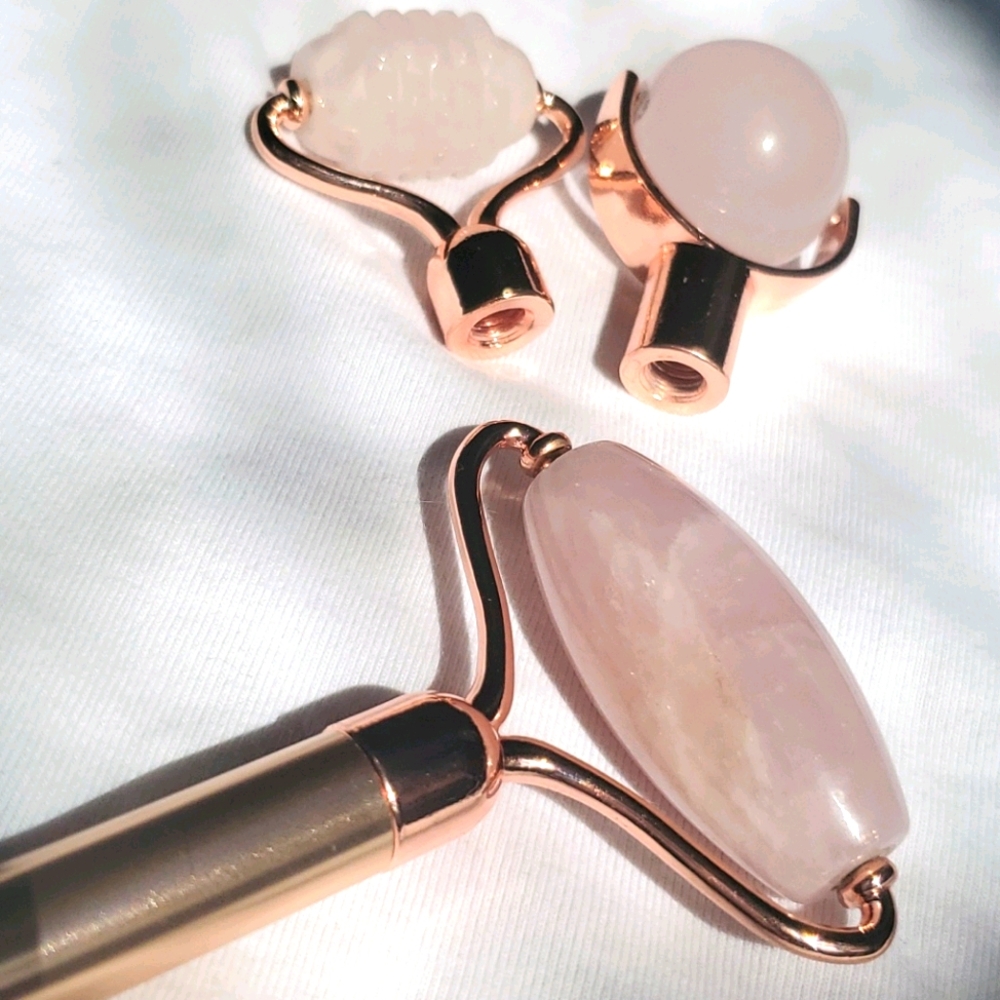 Rose Gold Quartz Jade Roller - 3 Different Heads